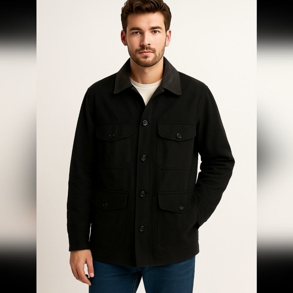 Abercrombie & Fitch Men's Black Date Night Trucker Jacket M